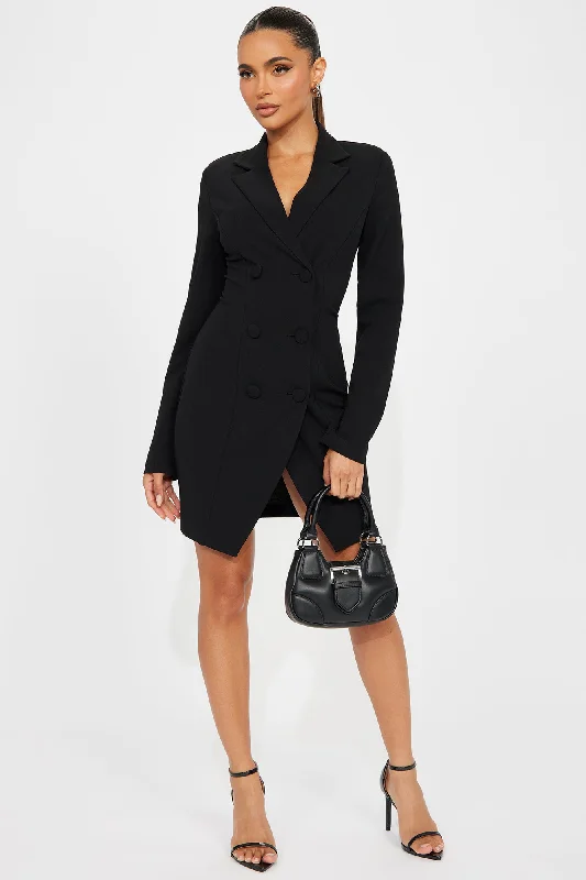 Celena Blazer Mini Dress - Black