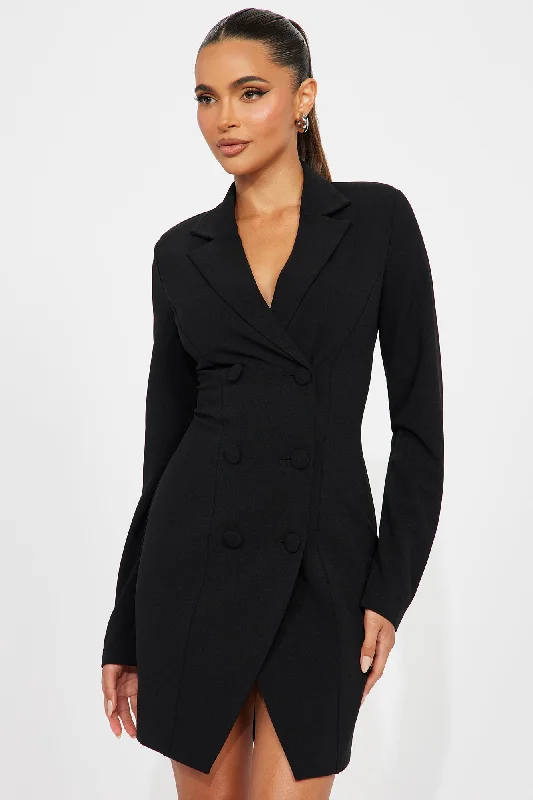 Celena Blazer Mini Dress - Black