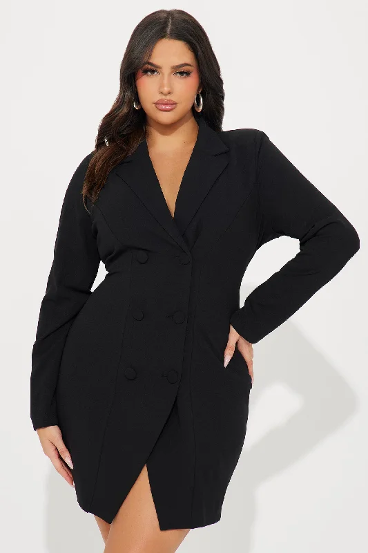 Celena Blazer Mini Dress - Black