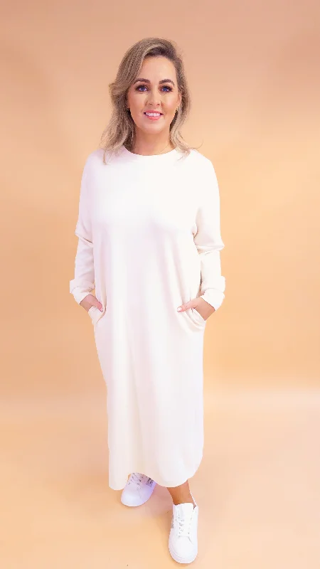 Claudia Cream Sweater Dress