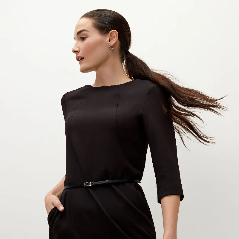 Etsuko Dress - Recycled WonderTex :: Black