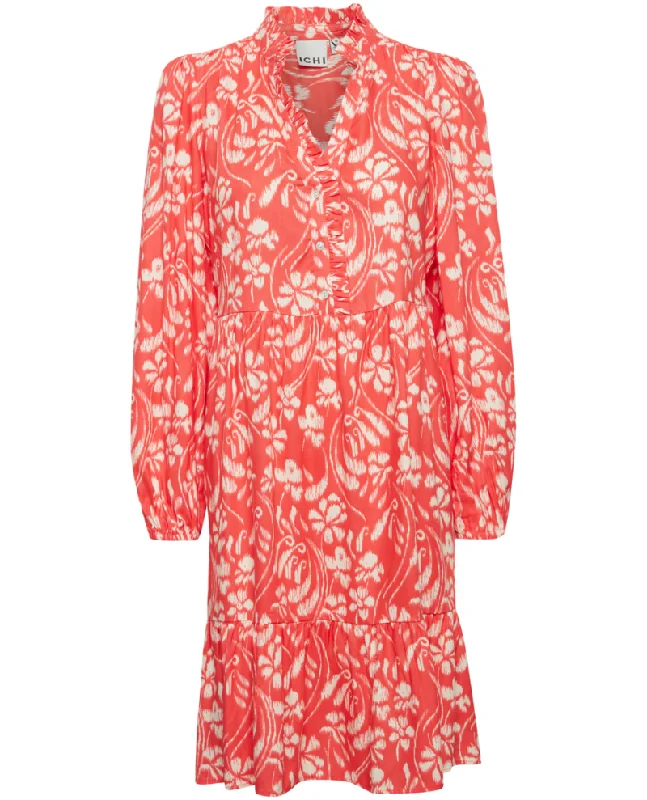 Ichi Nasreen Hot Coral Dress