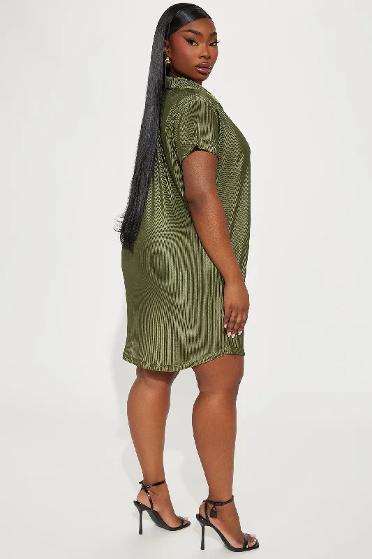 Madelyn Mini Shirt Dress - Olive