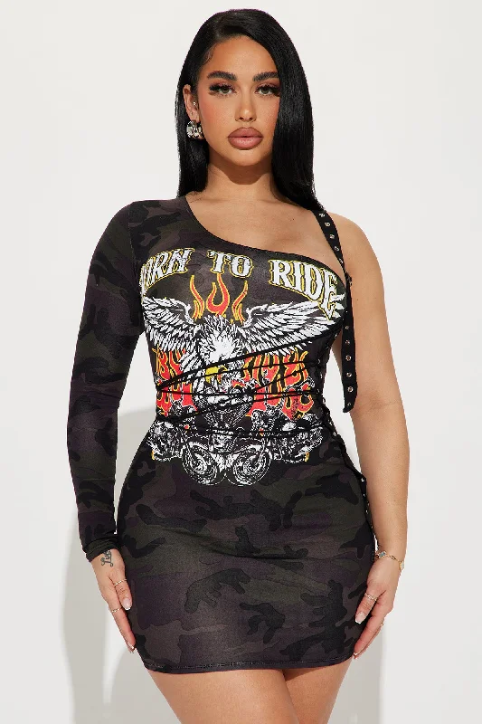 Street Rider Camo Mini Dress - Camouflage