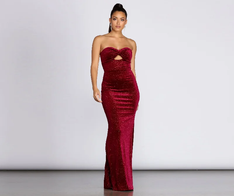 Annabeth Velvet Strapless Gown