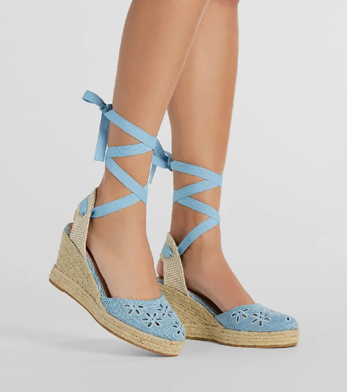 Cute Vibes Flower-Detail Espadrille Wedges