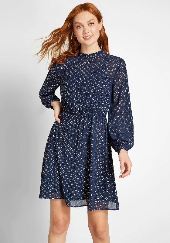 Established Aplomb Long Sleeve Dress