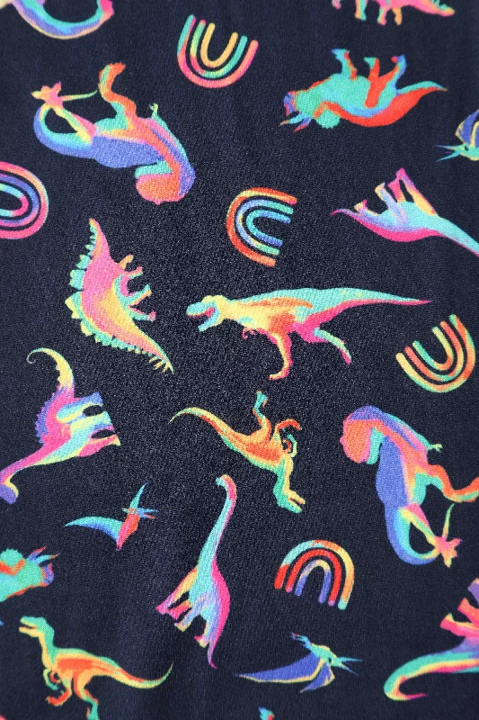 Esther Dinosaurs & Rainbow Black Jumpsuit