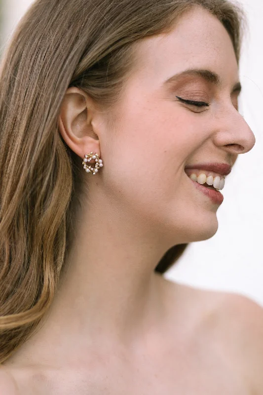 Esther Pearl Wreath Post Earrings