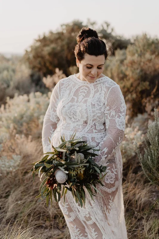 Fleur Ivory Lace Maxi Maternity Photoshoot Dress - Wedding Dress