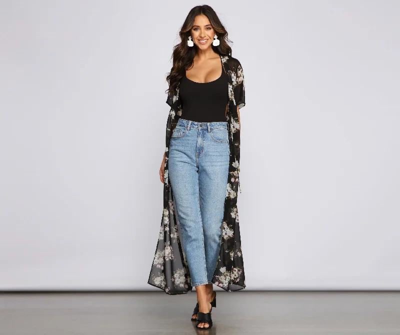 Floral Vibes Chiffon Duster