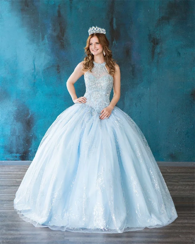 Glitter Print High Neck Quinceanera Dress by Calla SYL19002