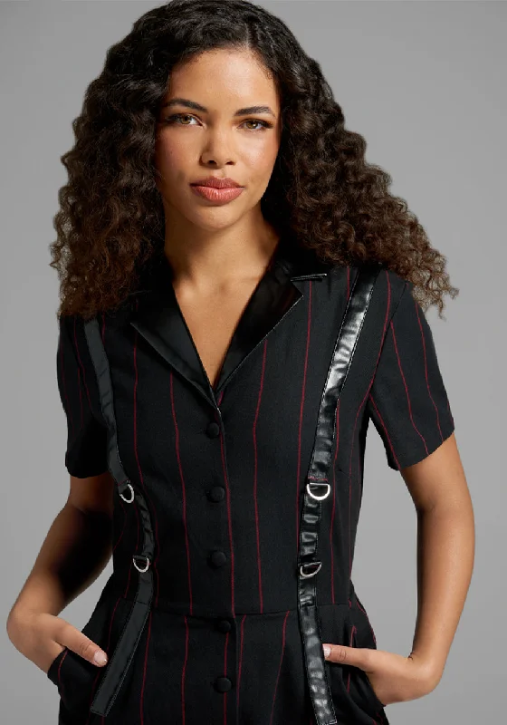 Harness The Power Pinstripe Jumpsuit