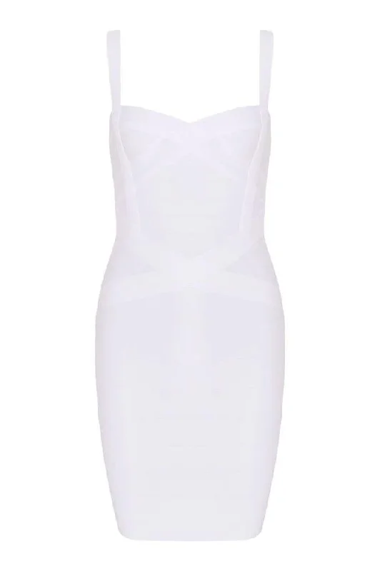 Heidi Bandage Mini Dress - Pearl White