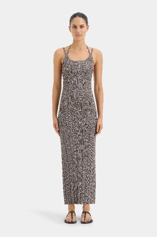 Impasto Ribbed Halter Maxi Dress