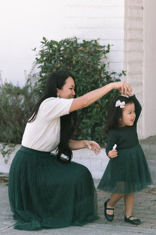 Kids Ribbed Tulle Dress