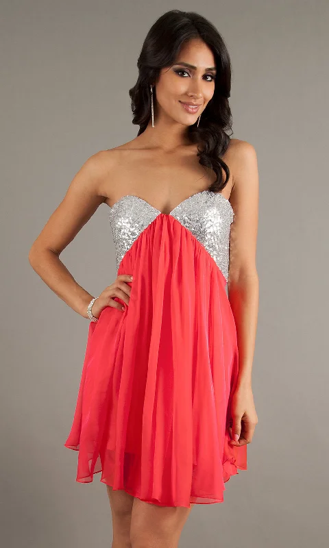 La Femme Short Strapless Prom Dress 17649