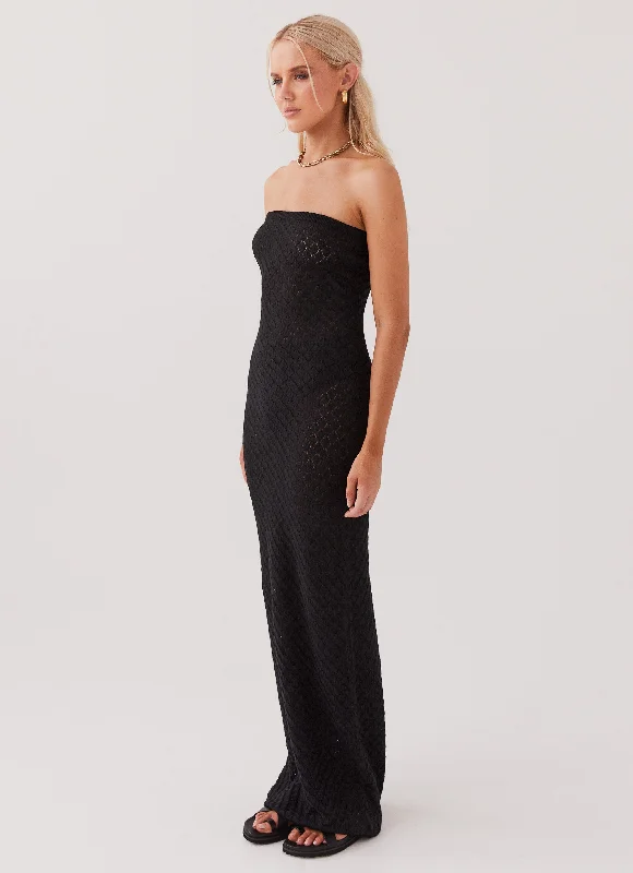 Lorie Knit Tube Maxi Dress - Black