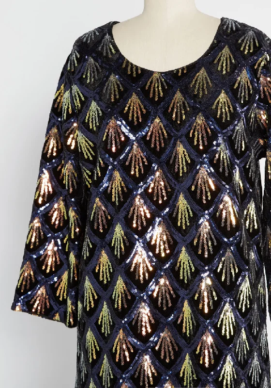 Magnificence Beneath the Midnight Fireworks Shift Dress