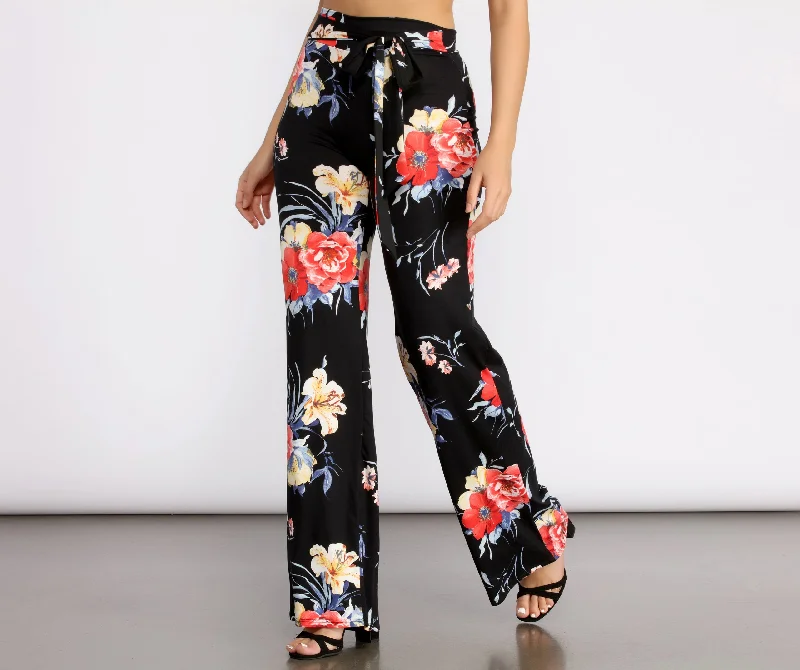 My Vibe Floral High Waist Dress Pants