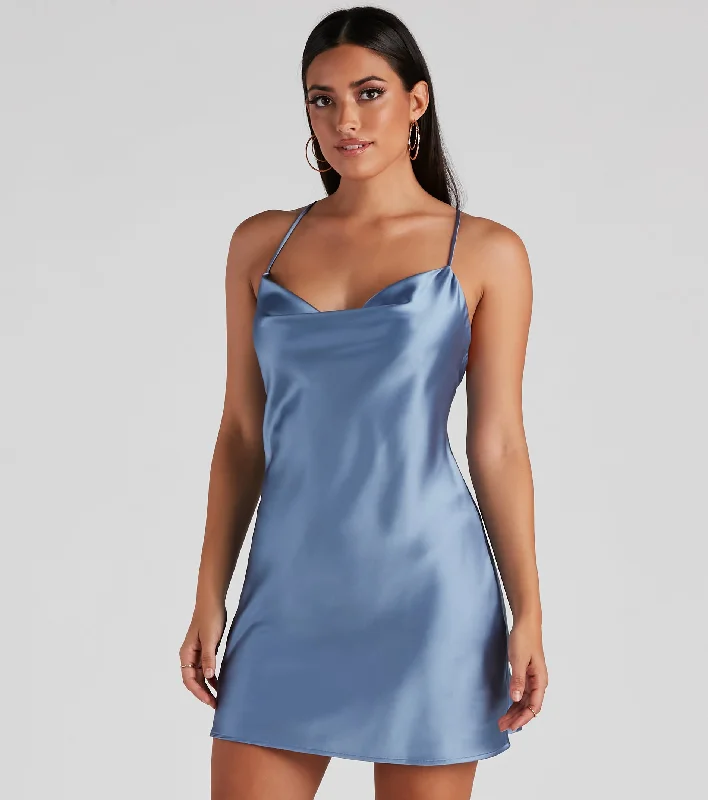 Raise A Toast Satin A-Line Dress