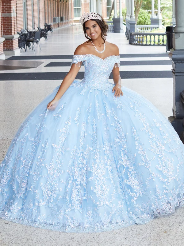 Ruffled Off Shoulder Quinceanera Dress by House of Wu 26045