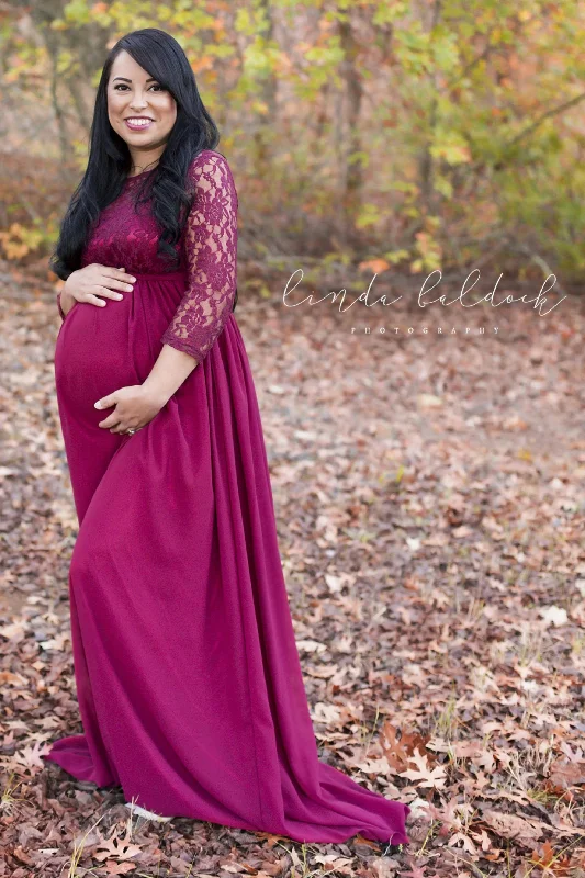 Scarlett Lace Maxi Maternity Photoshoot Dress