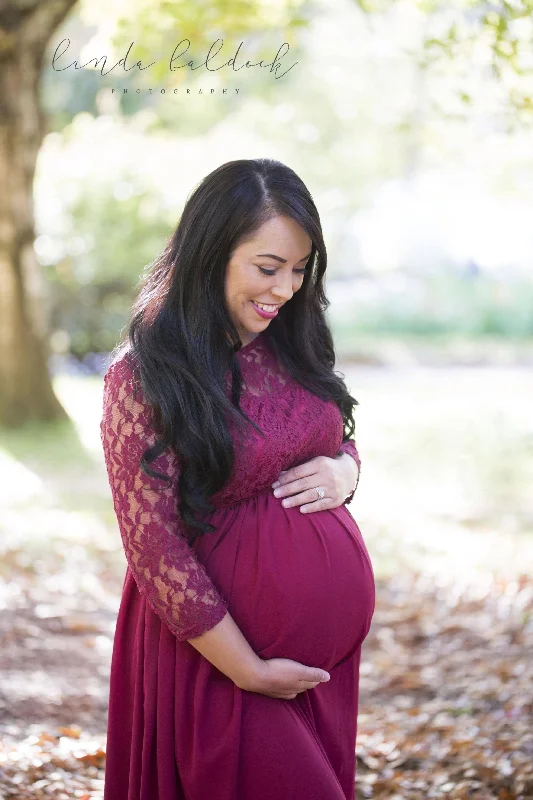 Scarlett Lace Maxi Maternity Photoshoot Dress