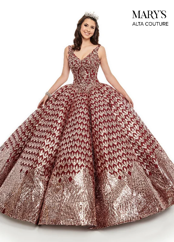 Sequin V-Neck Quinceanera Dress by Alta Couture MQ3040