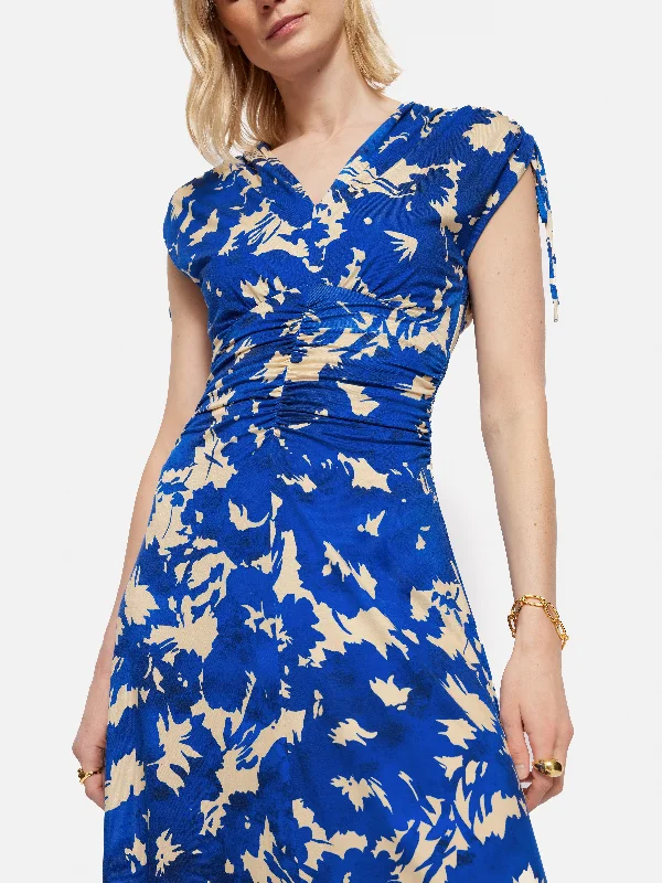 Silhouette Peony Jersey Dress | Blue