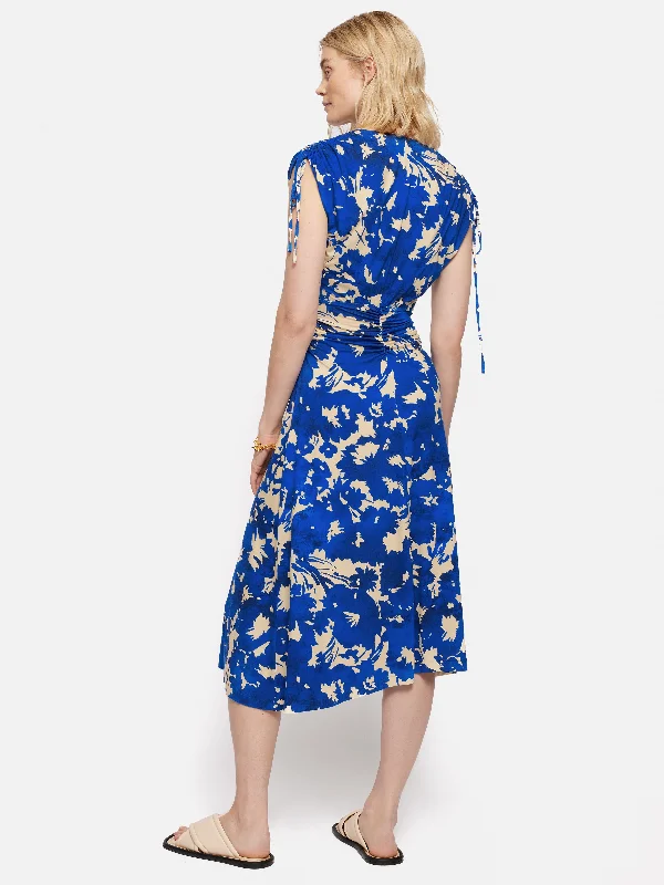 Silhouette Peony Jersey Dress | Blue