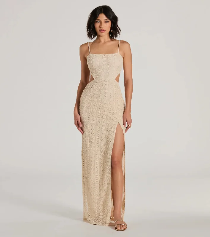 Sunny Thoughts Sleeveless Cutout Crochet Maxi Dress