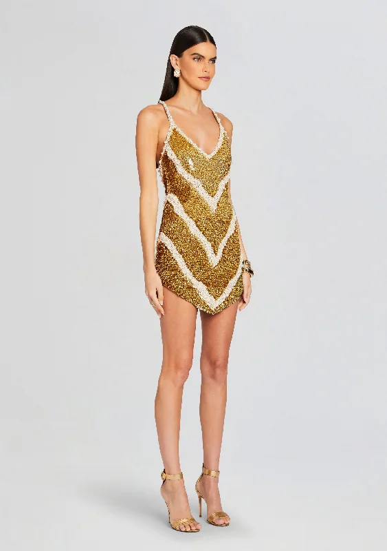 Inessa Feather Sequin Dress