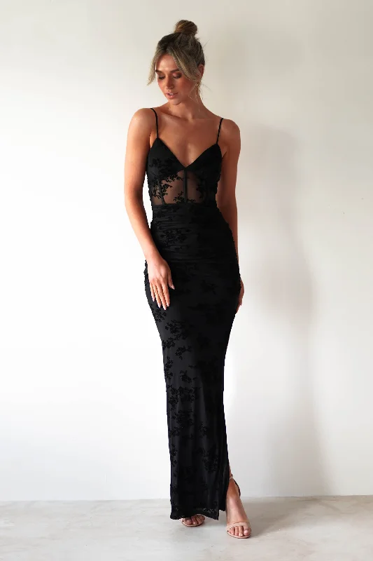 Lorette Bodycon Maxi Dress | Black