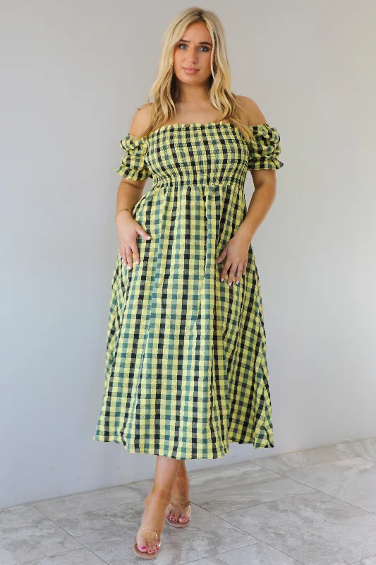 Picnic Midi Dress: Yellow/Black