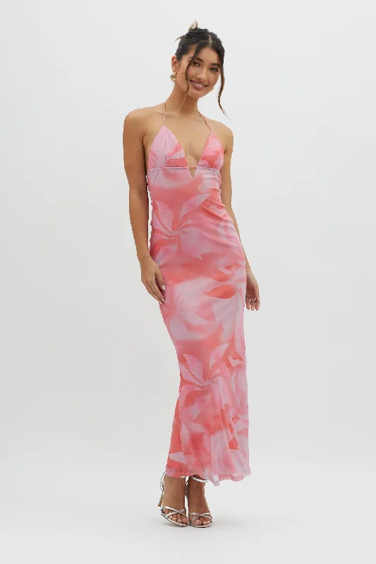 Santa Rosa Ruched Back Maxi Dress Pink