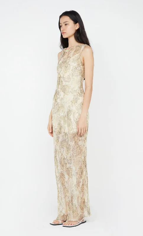 SHYLA BOAT NECK DRESS - FADED PAISLEY