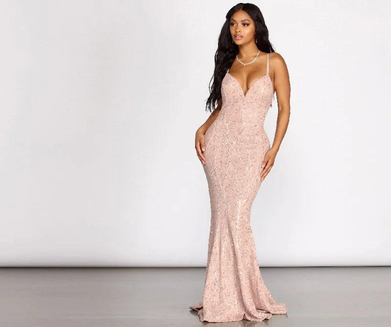 Vivian Textured Sequin Mermaid Dress