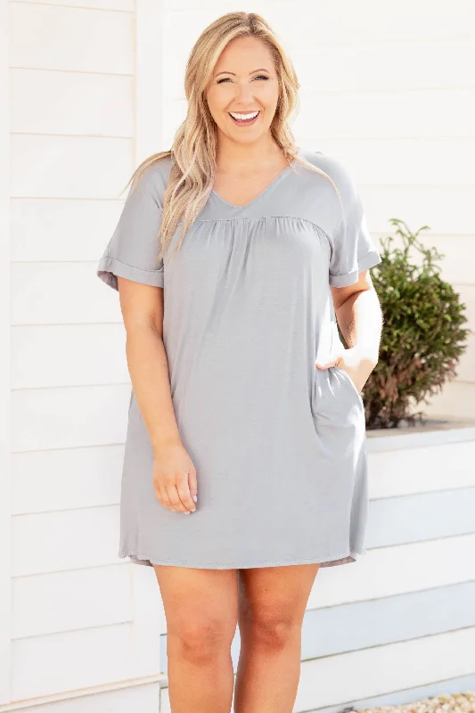 Warm In The City Dress, Silver