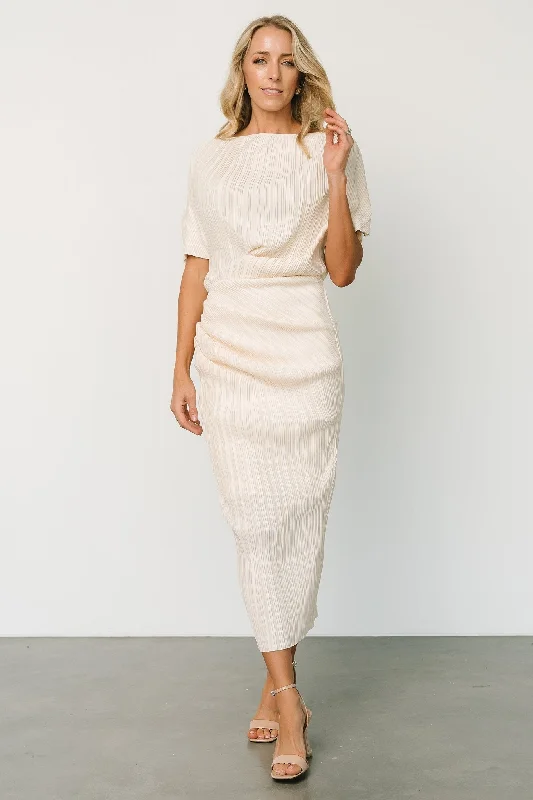 Winslow Pleated Midi Dress | Cream