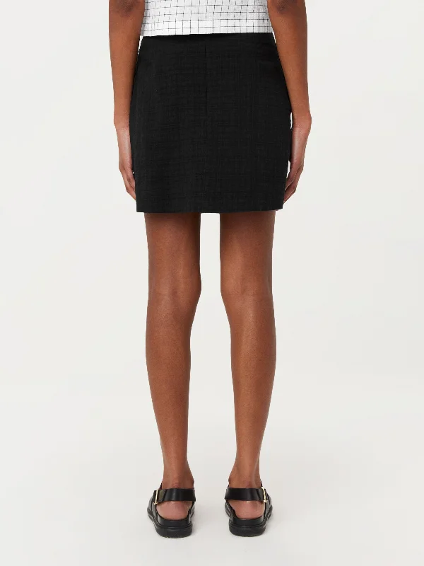 The Seersucker Mini Skirt in Black