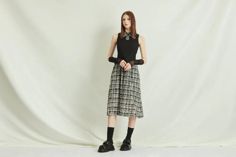 Checked Sleeveless Dress