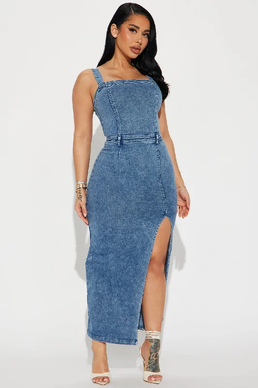 Addison Denim Maxi Dress - Light Wash