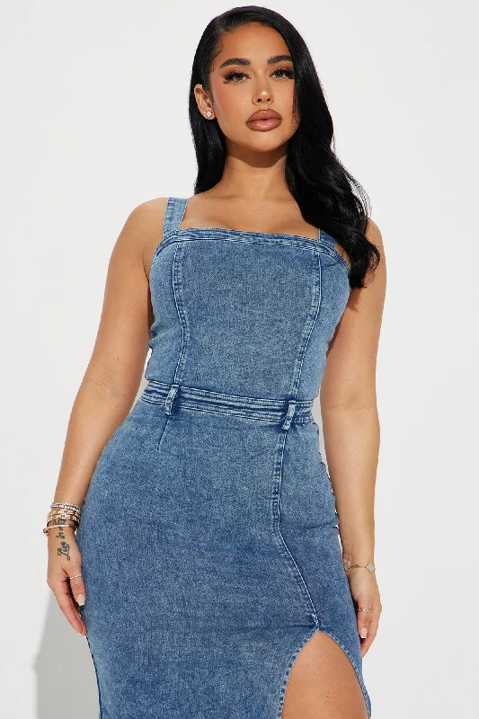 Addison Denim Maxi Dress - Light Wash