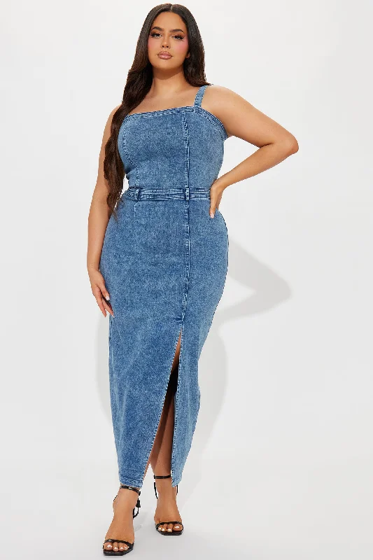 Addison Denim Maxi Dress - Light Wash