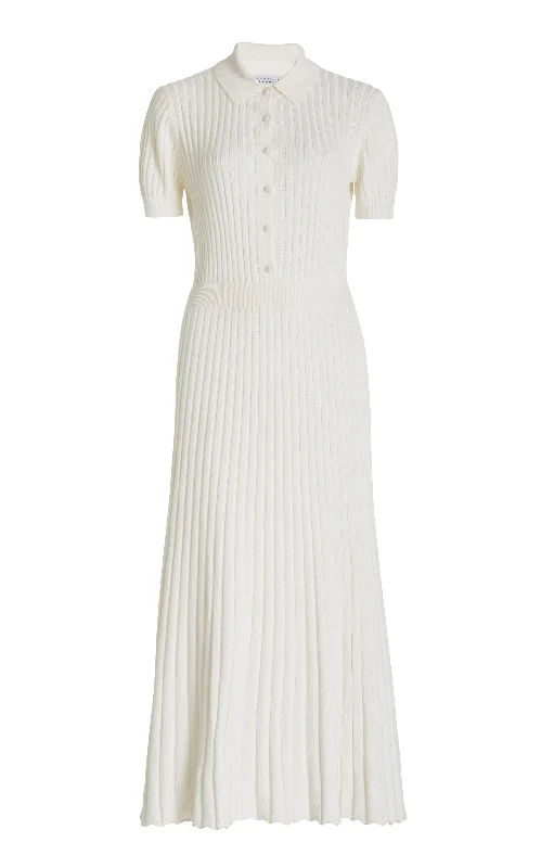 Amor Knit Dress in Ivory Cashmere Silk