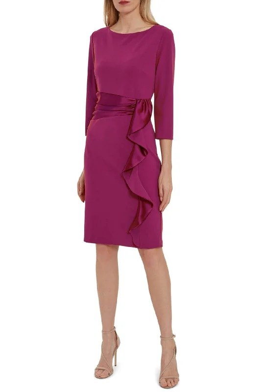 Edelia Stretch Crepe Dress with Satin Contrast