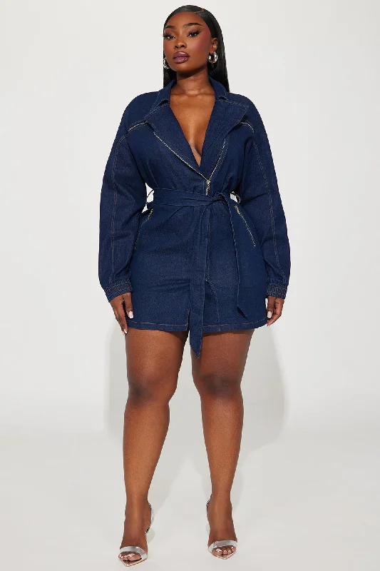 Aurora Denim Mini Dress - Dark Wash