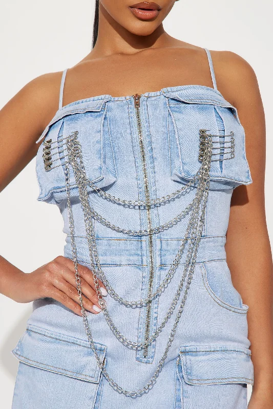 Babe in Denim Micro Mini Dress - Light Wash