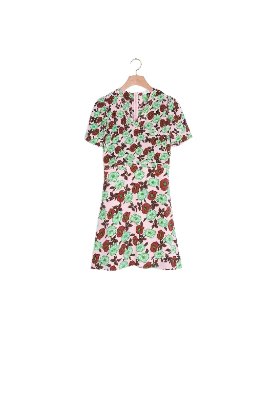 Robe en soie à imprimé fleuri